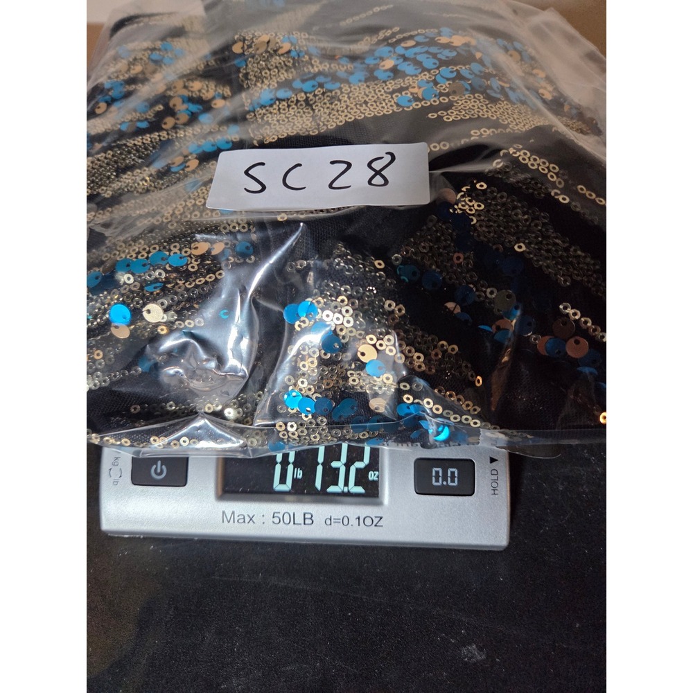 SHEINBAE Sequin Flare Pants XS Black Gold Teal Womens High Waist Party Trousers - Picture 10 of 10